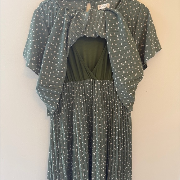 Women’s nursing Green Polka Dot Dress by ROOLEE - Picture 2 of 3